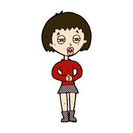 comic cartoon suspicious girl N3