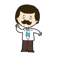 comic cartoon newsreader man with idea N3