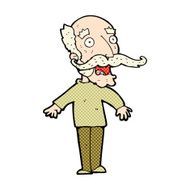 comic cartoon old man gasping in surprise N3