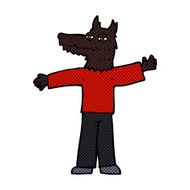 comic cartoon happy wolf man N4