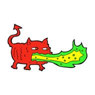 comic cartoon fire breathing imp N3