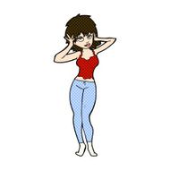 comic cartoon pretty woman N67