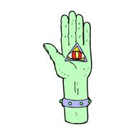 comic cartoon spooky hand symbol N3