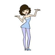 comic cartoon woman in cocktail dress N5