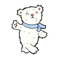 comic cartoon waving teddy polar bear