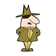 comic cartoon man in coat and hat N3
