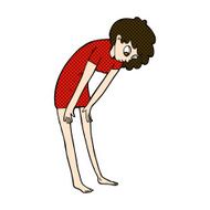 comic cartoon woman looking at her feet N2