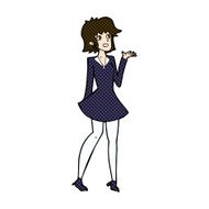 comic cartoon pretty woman in dress N12