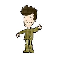 comic cartoon worried man giving thumbs up symbol N3