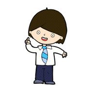 comic cartoon school boy answering question N14