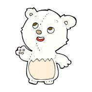 comic cartoon happy little teddy polar bear