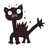 comic cartoon scared cat N3