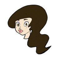 comic cartoon pretty female face N26