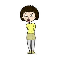comic cartoon surprised woman N63