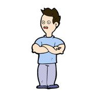 comic cartoon man with crossed arms N8