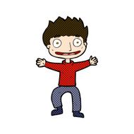 comic cartoon grinning boy N3