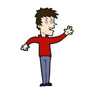comic cartoon happy boy waving N6