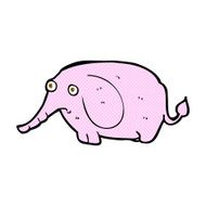 comic cartoon sad little elephant N3
