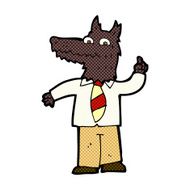 comic cartoon business wolf with idea N2