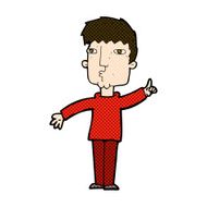 comic cartoon man raising point N3
