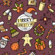Christmas colored seamless pattern