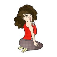 comic cartoon woman posing N7