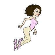 comic cartoon flying woman N3