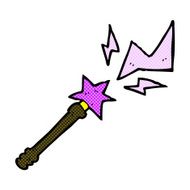 comic cartoon magic wand casting spell N4