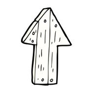 comic cartoon wooden direction arrow N3