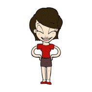 comic cartoon woman with hands on hips N63