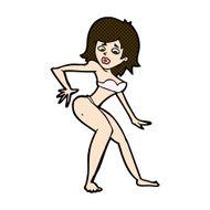 comic cartoon woman in bikini N13
