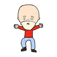 comic cartoon panicking old man N3