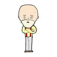 comic cartoon worried old man N6