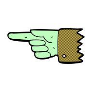 comic cartoon pointing halloween hand symbol