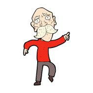 comic cartoon sad old man pointing N3