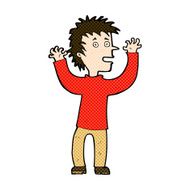 comic cartoon excited boy N36
