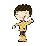 comic cartoon excited boy N37