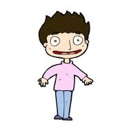 comic cartoon excited boy N38