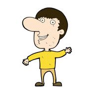 comic cartoon waving man N10