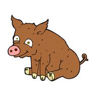 comic cartoon happy pig N2