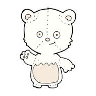 comic cartoon little polar bear waving