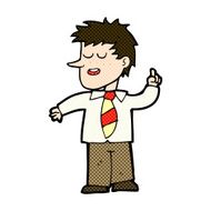 comic cartoon man with good idea N6