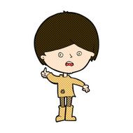 comic cartoon unhappy boy N16