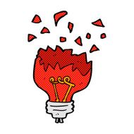 comic cartoon red light bulb exploding N2