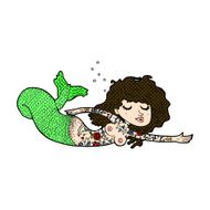 comic cartoon mermaid with tattoos N3