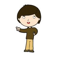 comic cartoon boy pointing N9