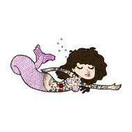 comic cartoon mermaid with tattoos N4