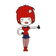 comic cartoon vampire girl giving thumbs up sign N6