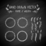 Hand drawn frame and wreath N2