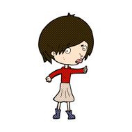 comic cartoon woman raising eyebrow N6